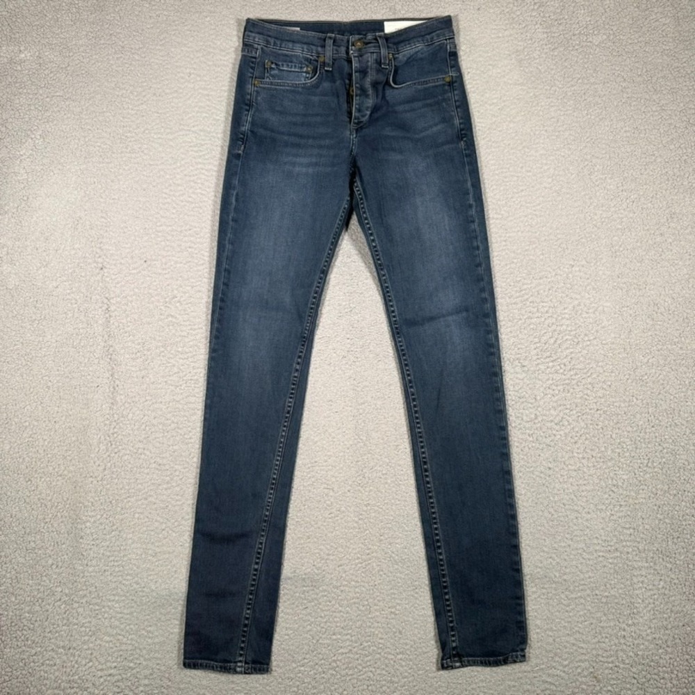 Rag & Bone Jeans Mens 30x33 Blue Fit 1 Extra Slim Button Fly Preppy Denim USA